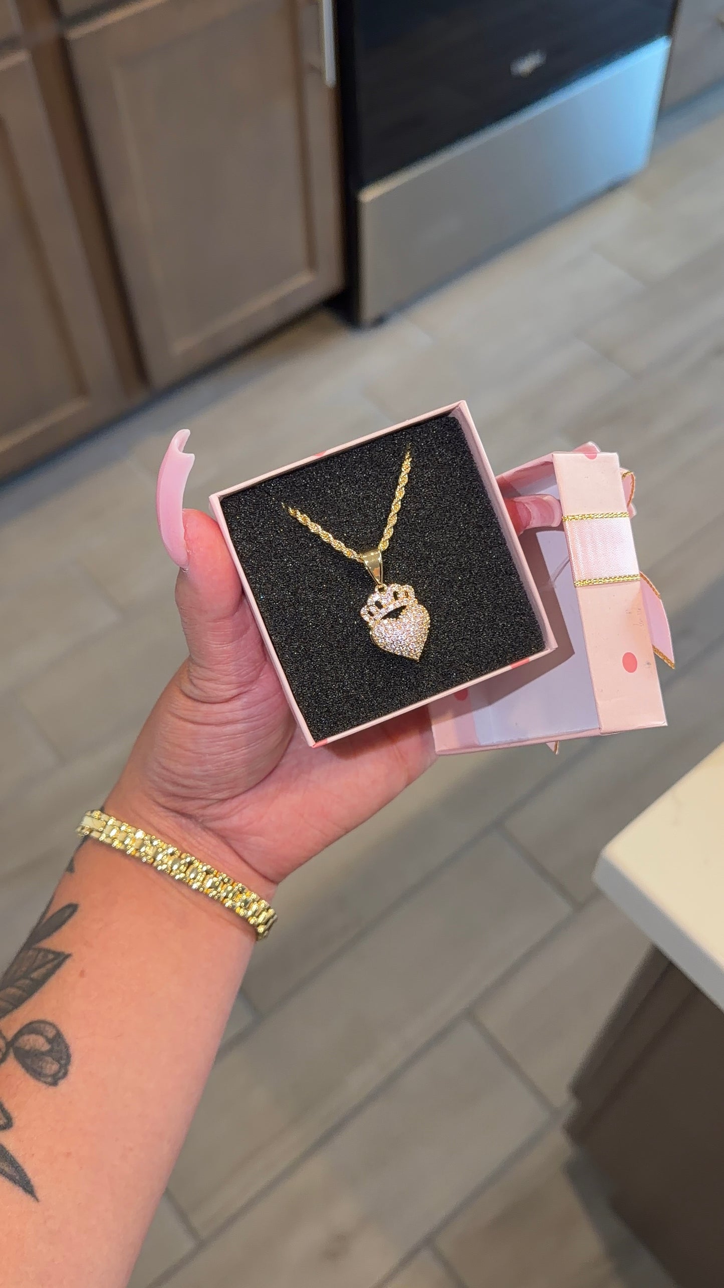Crown Hrt Necklace