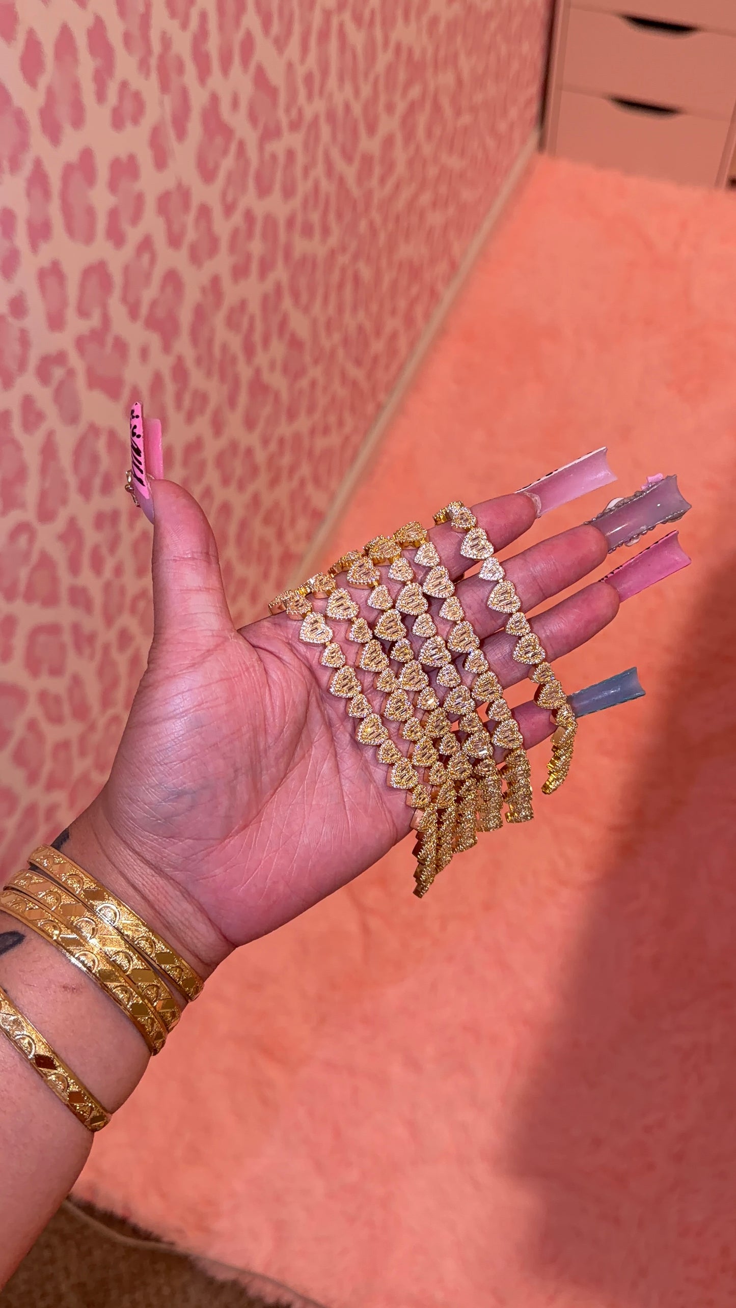 Iced out DMND Hrt bracelet