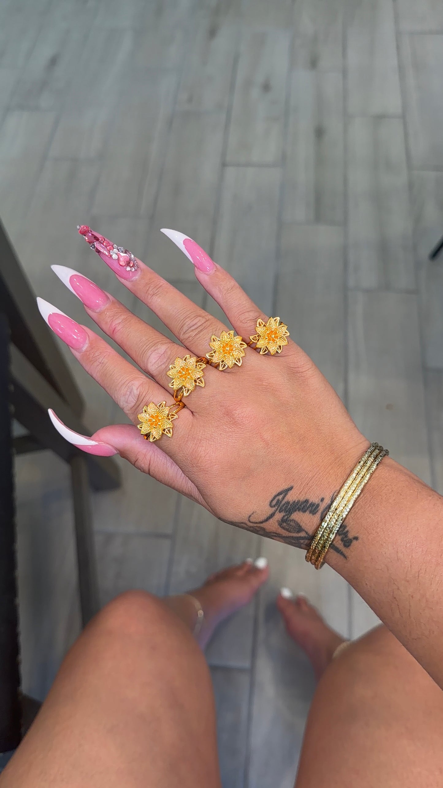 24K lotus flower ring (adjustable)