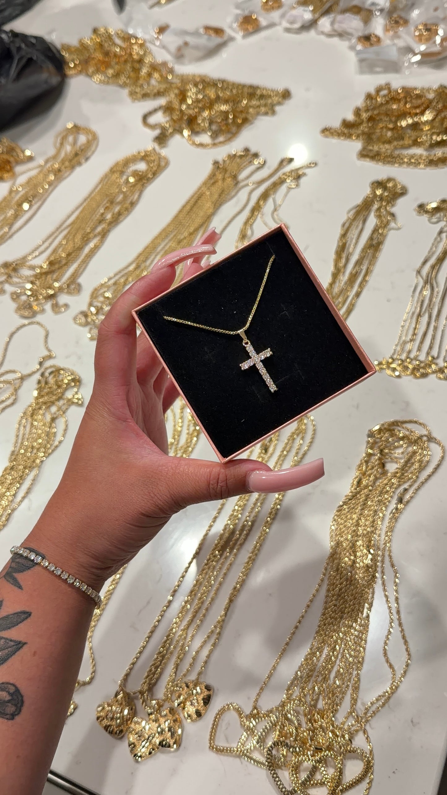 Bling cross necklace