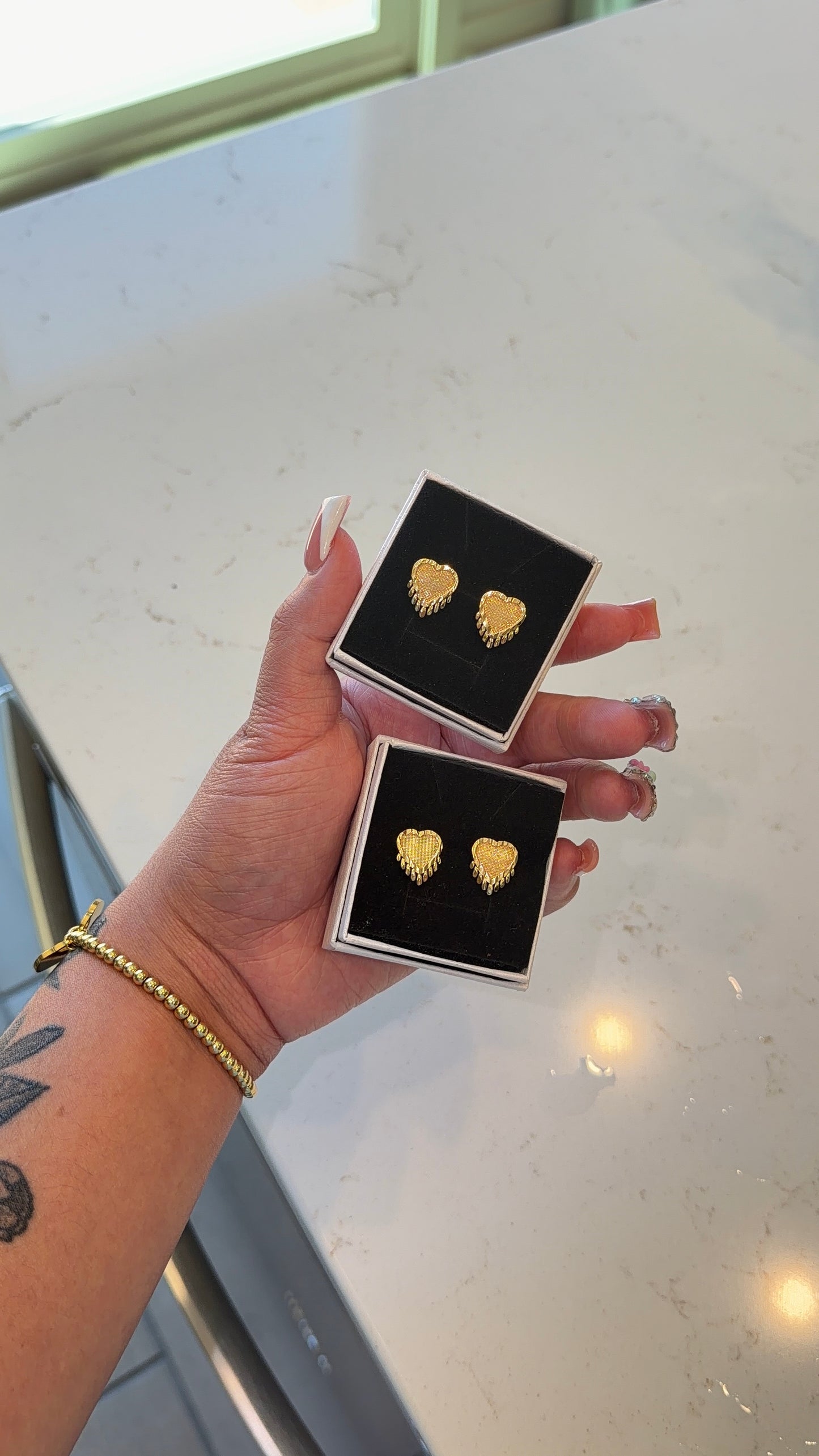 Heart Drop Studs