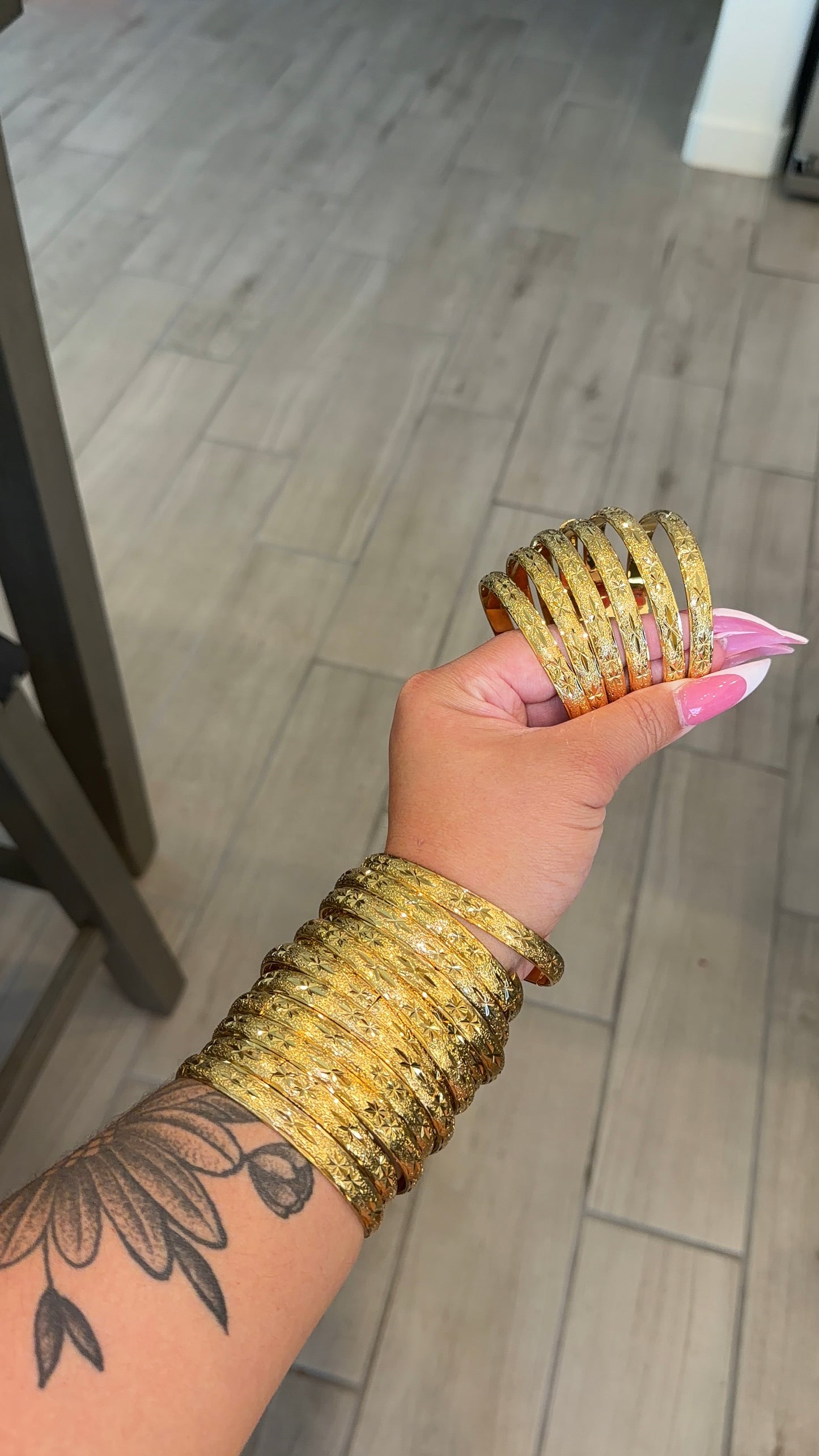 24K gold bangles (pack of 5)