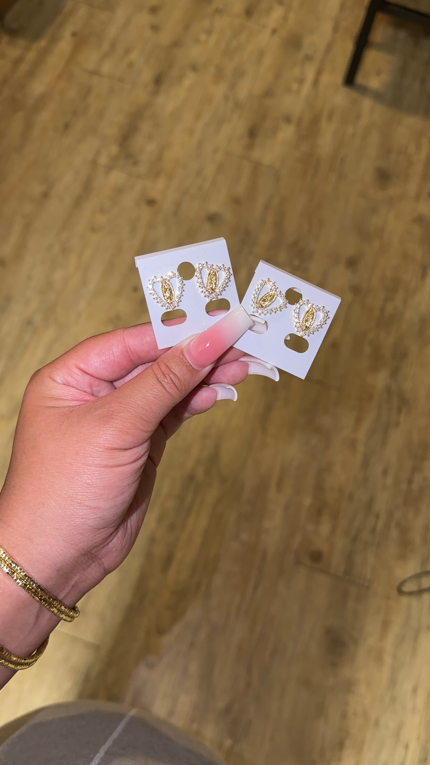 Gold Mary Studs