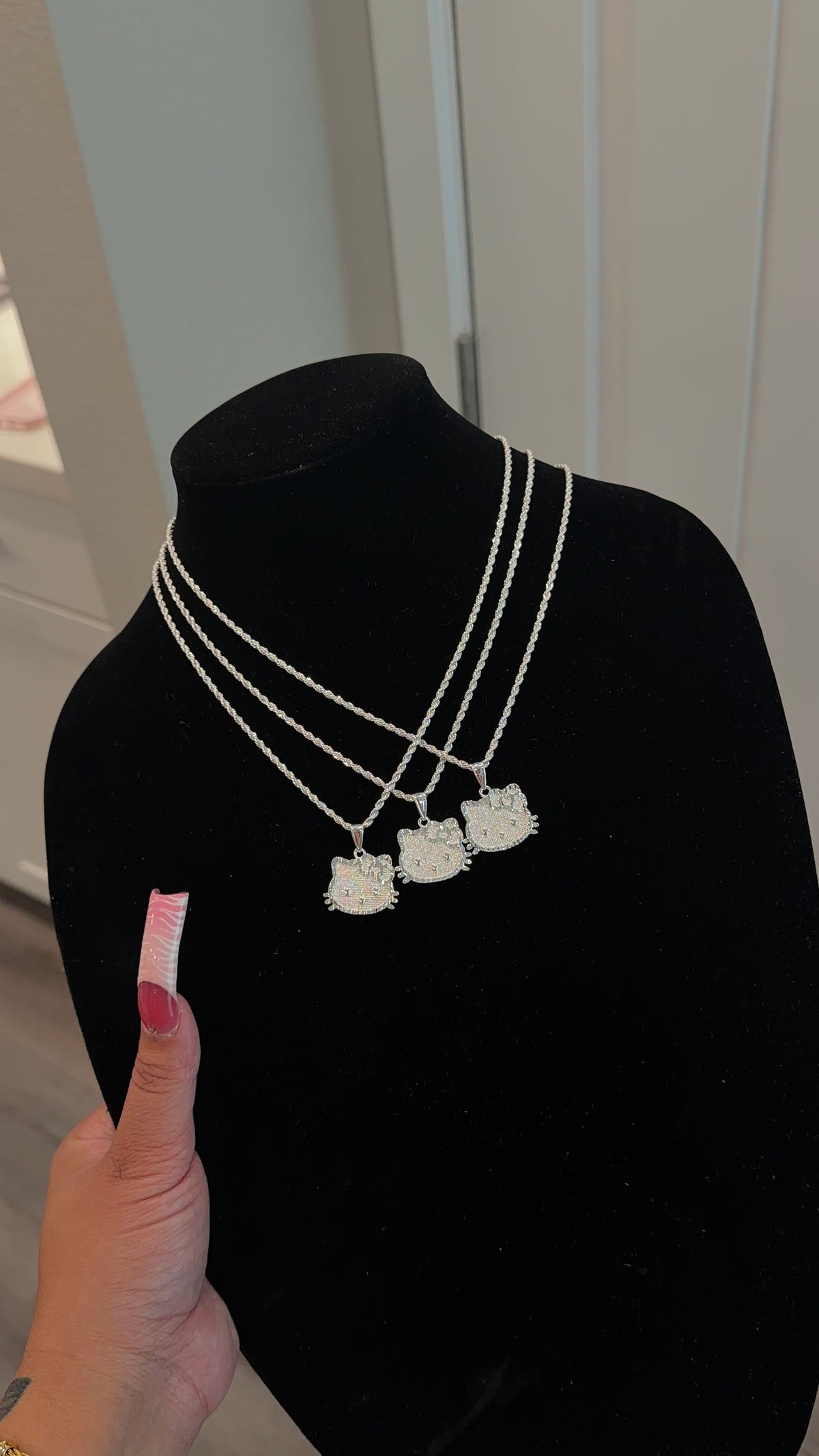 Silver HK FACE Necklace