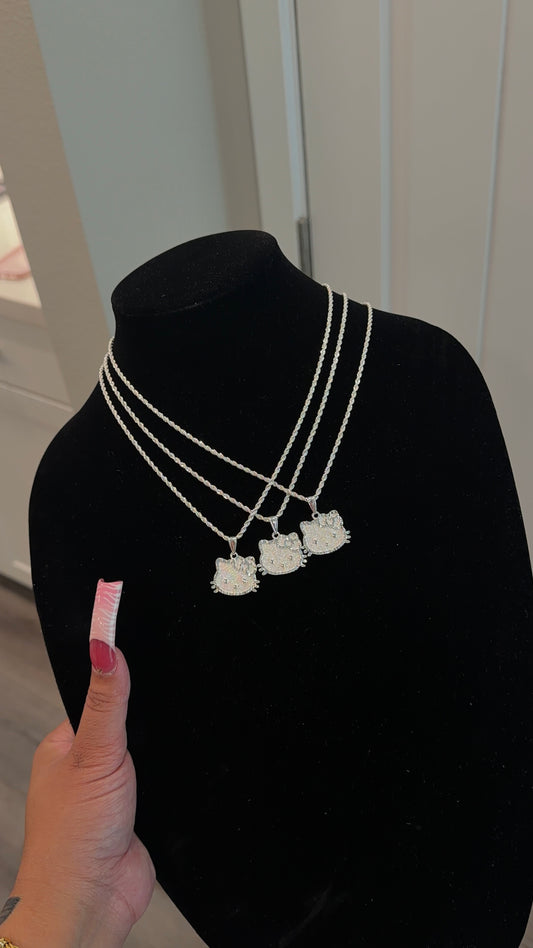 Silver HK FACE Necklace