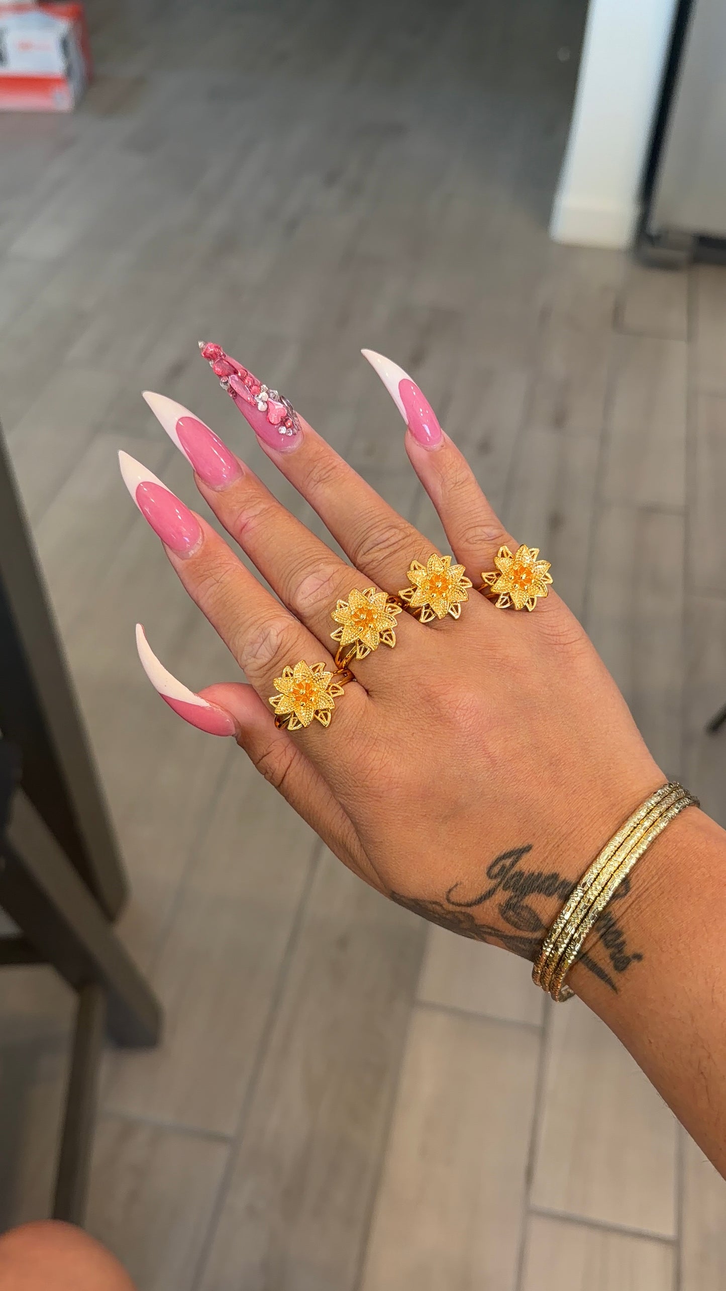 24K lotus flower ring (adjustable)