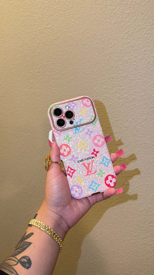 PINK LV CONFETTI CASE