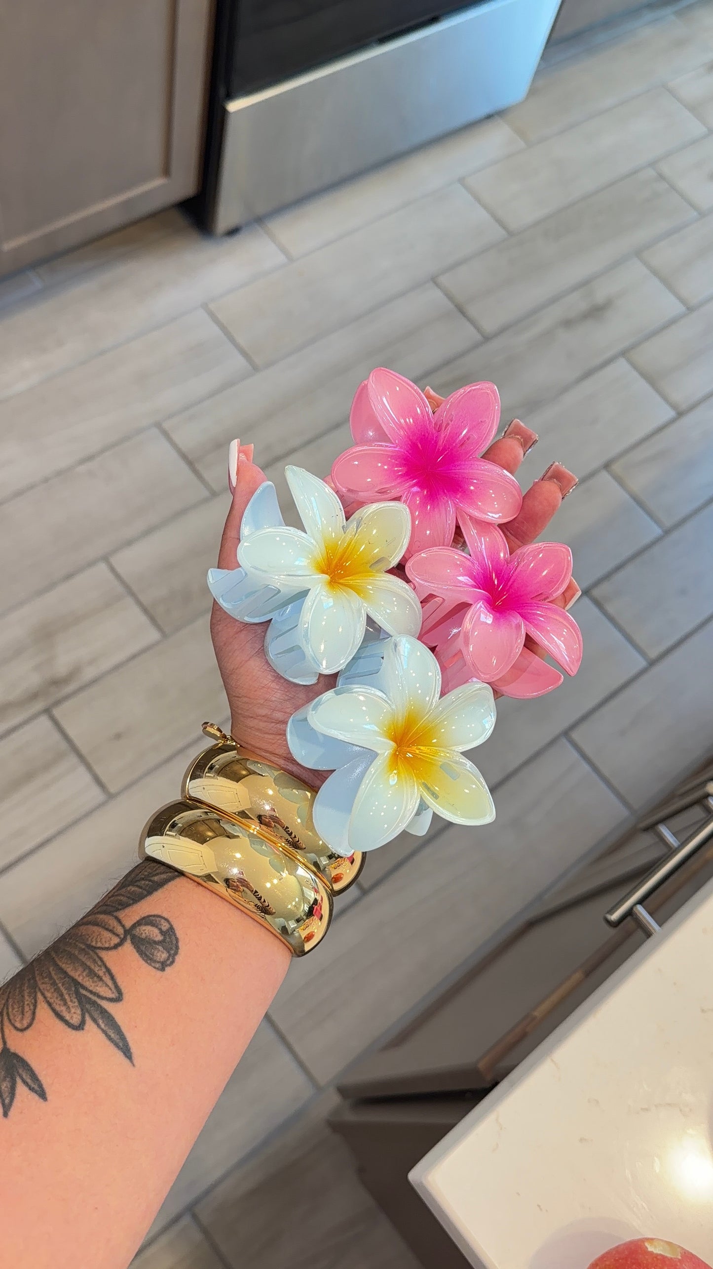 Plumeria flower clips