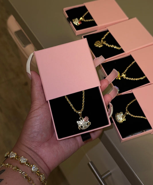 PINK HK FLOWER NECKLACE