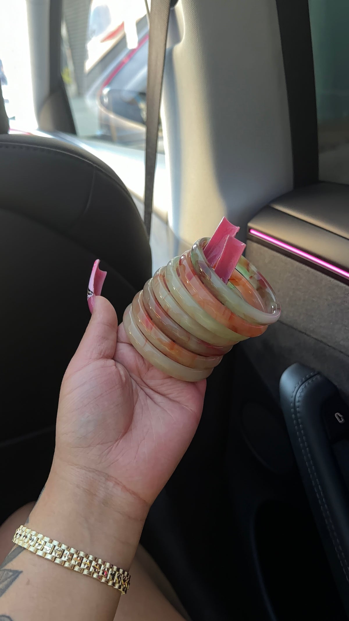 Colored Jade bangle