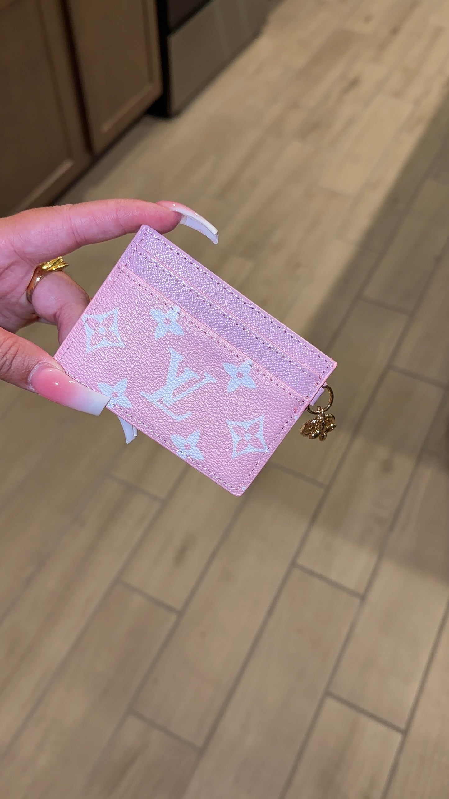 Pink LV cardholder
