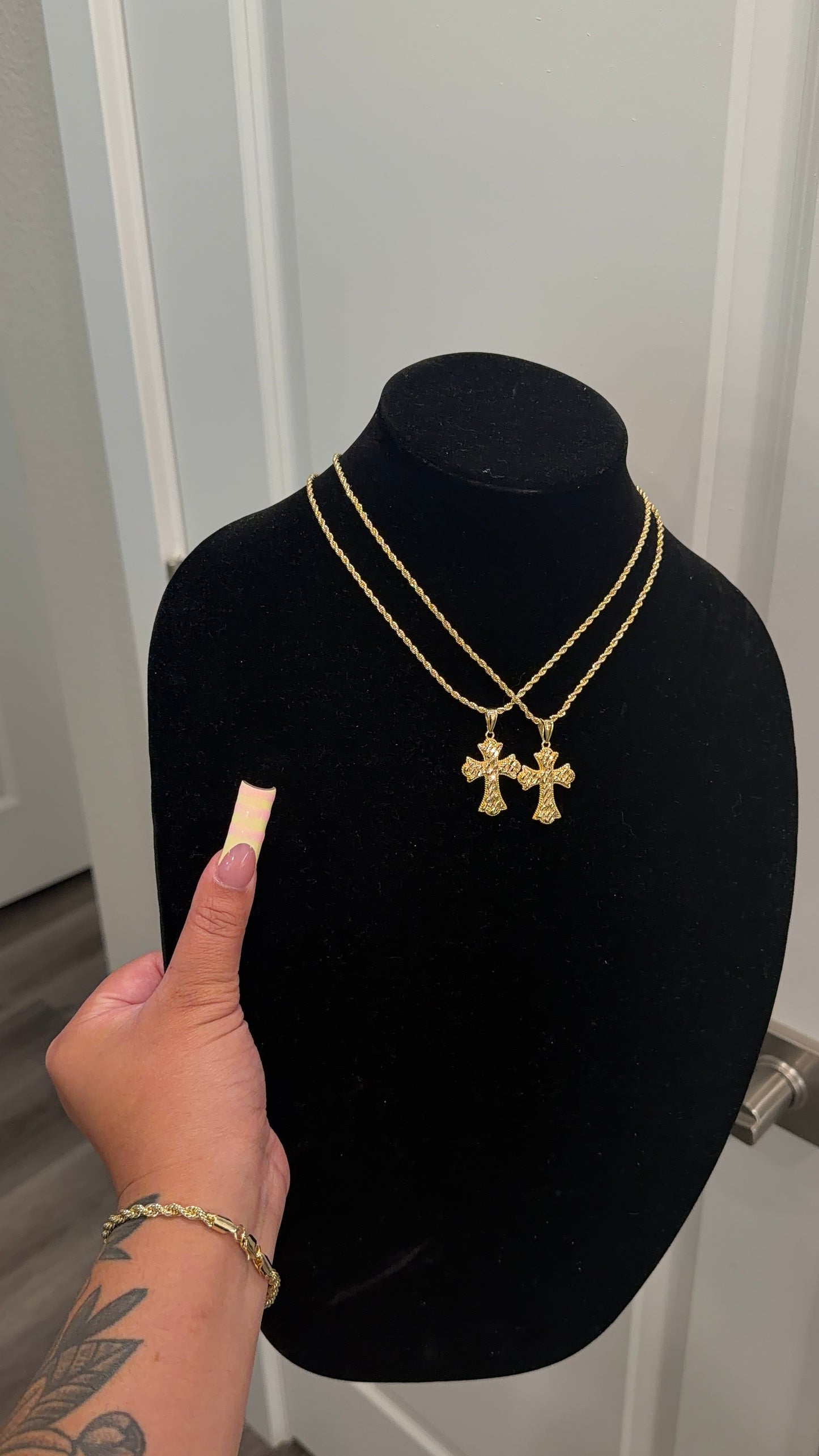 Chunky nugget cross necklace