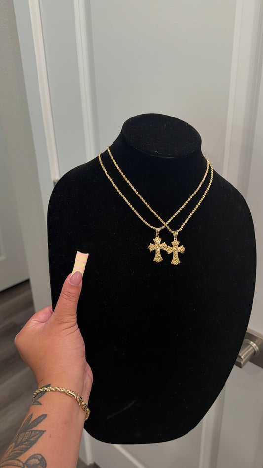 Chunky nugget cross necklace