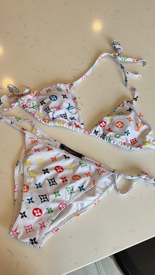 White LV Swimsuit