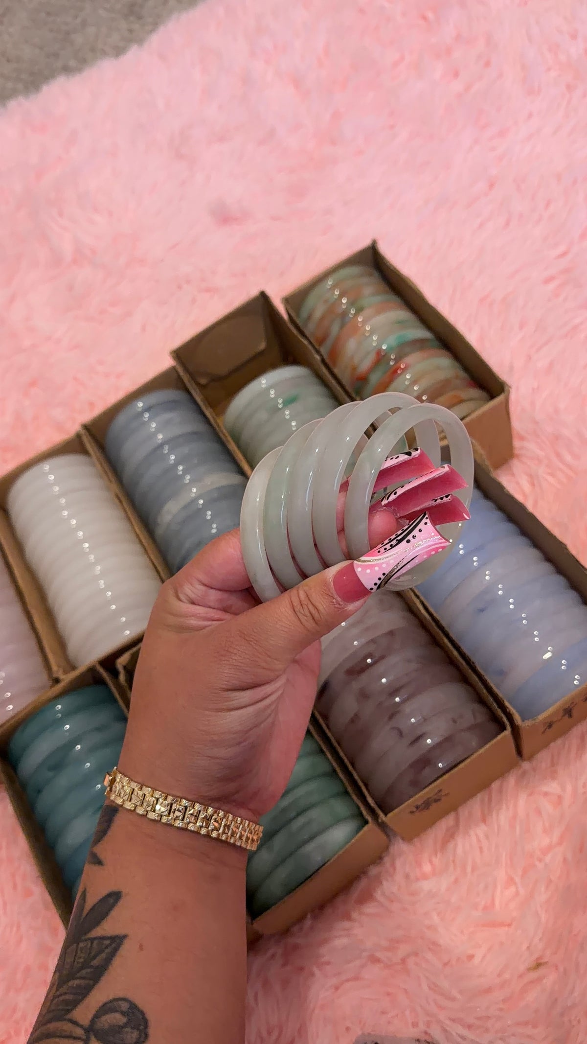 Colored Jade bangle