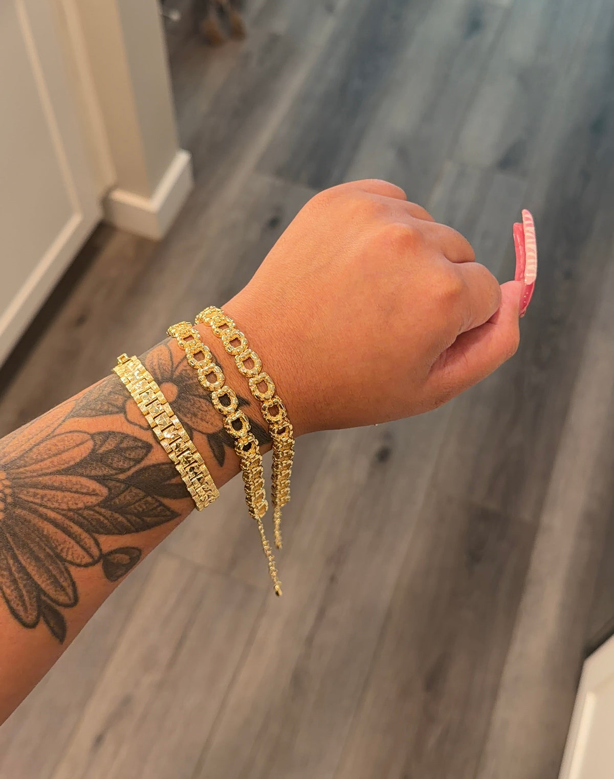 Open nugget hook bracelet