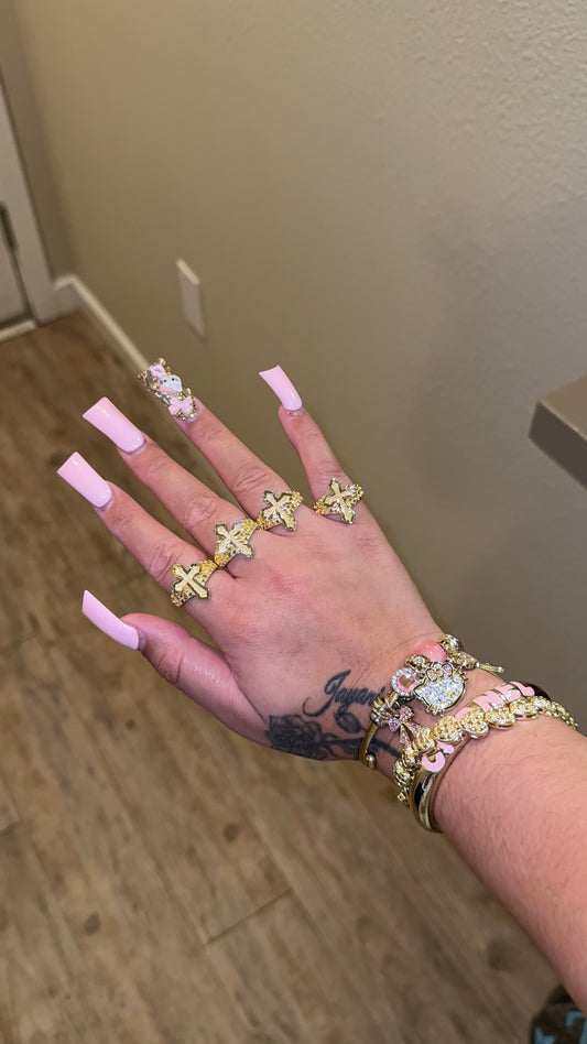 NUGGET CROSS RING