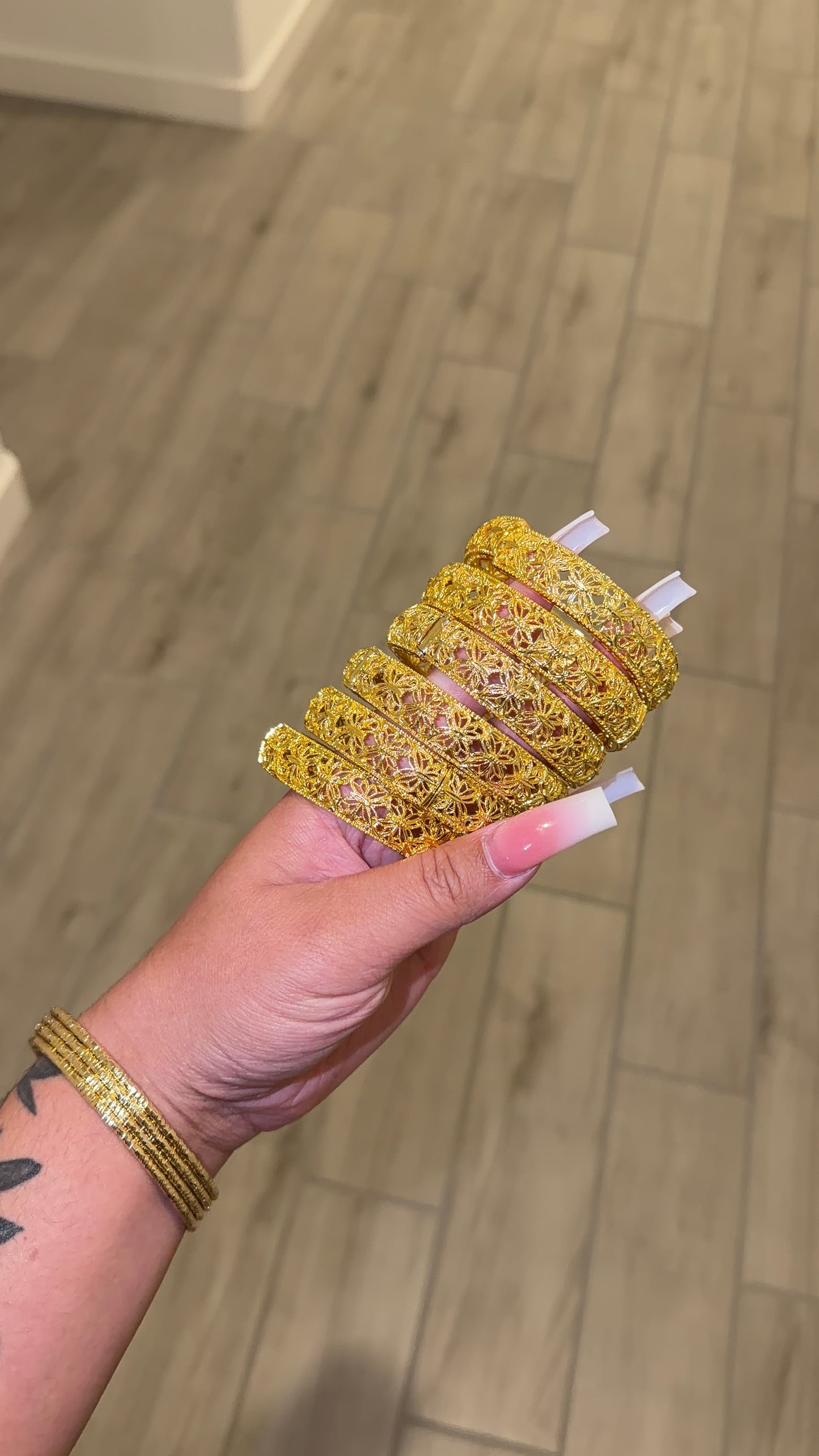 24k Gold Butterfly Bangle
