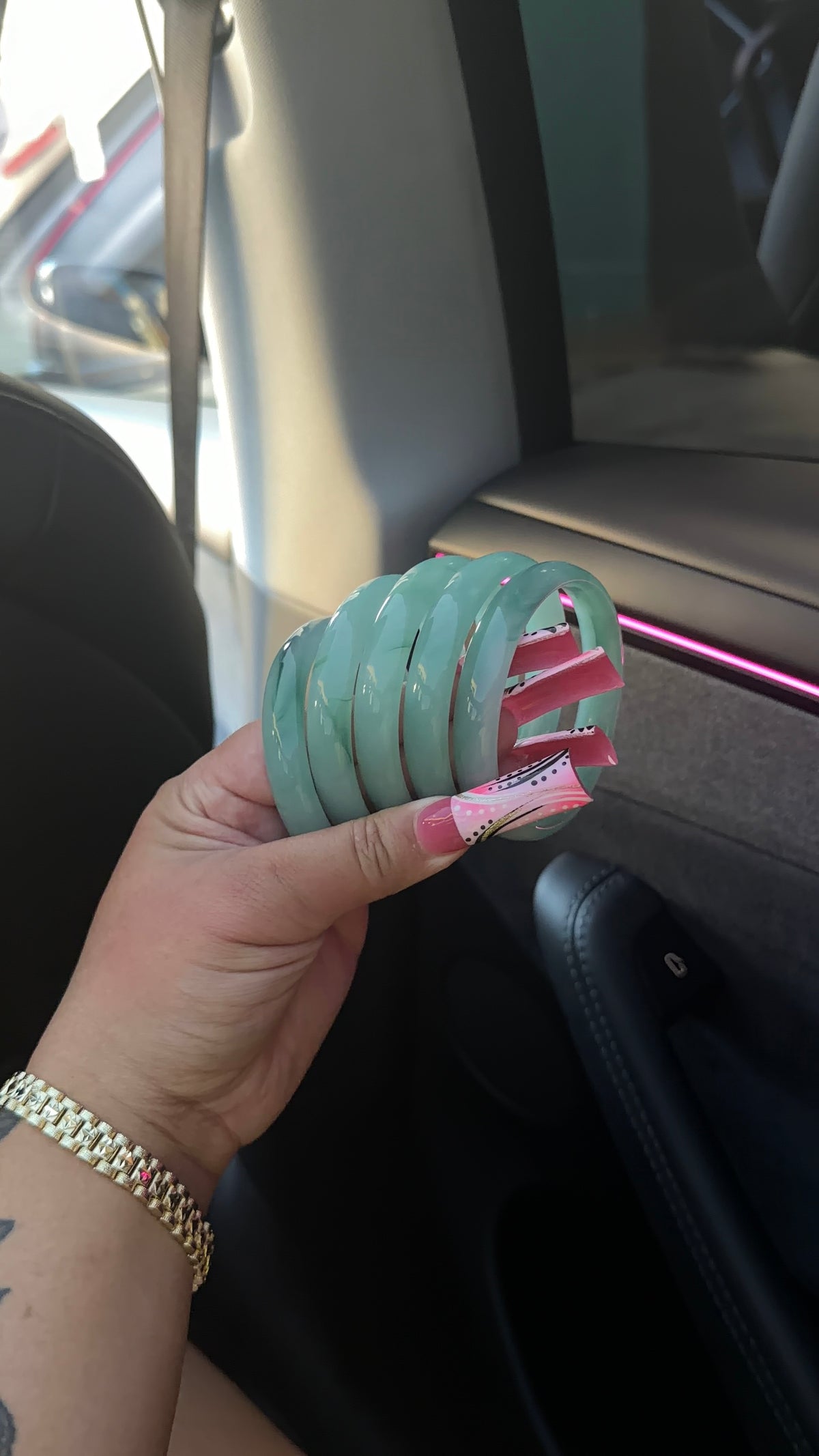 Colored Jade bangle