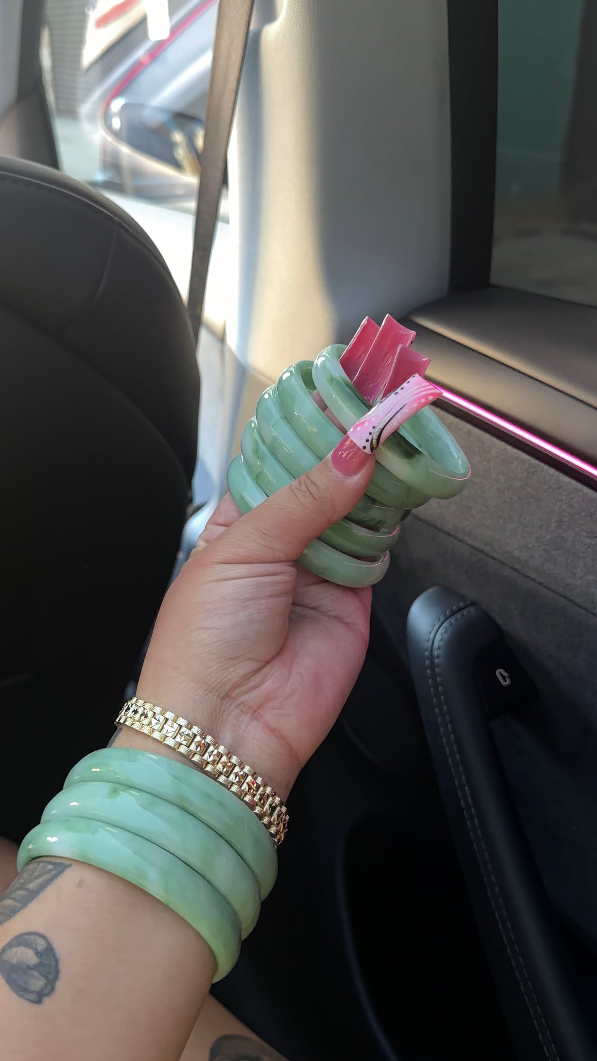 Colored Jade bangle