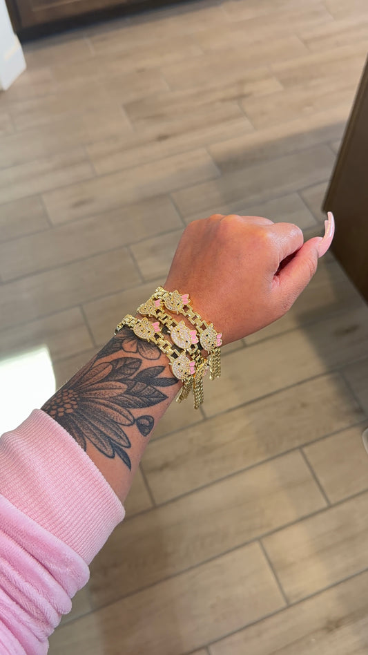 Pink HK Rollie Bracelet
