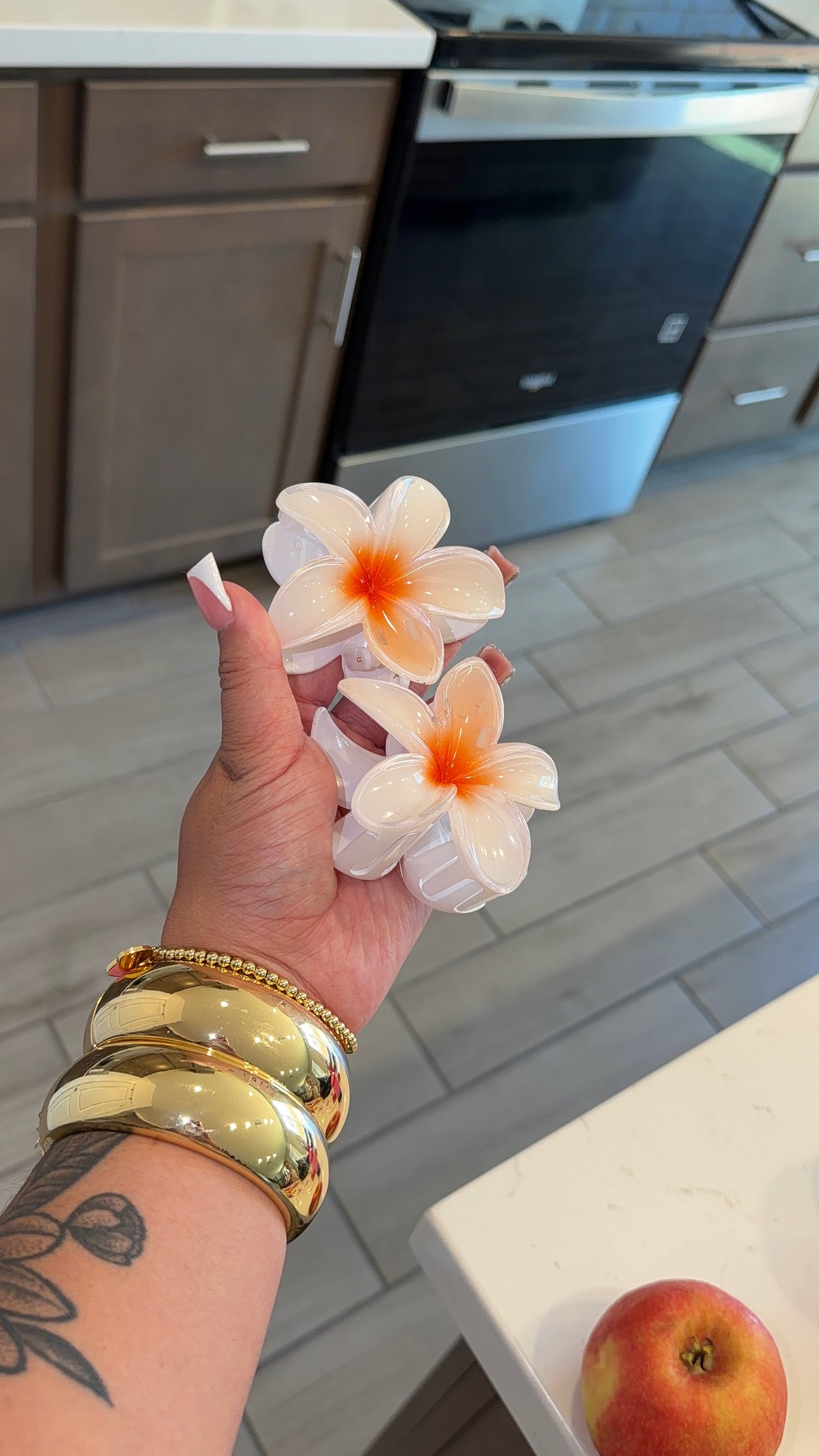 Plumeria flower clips