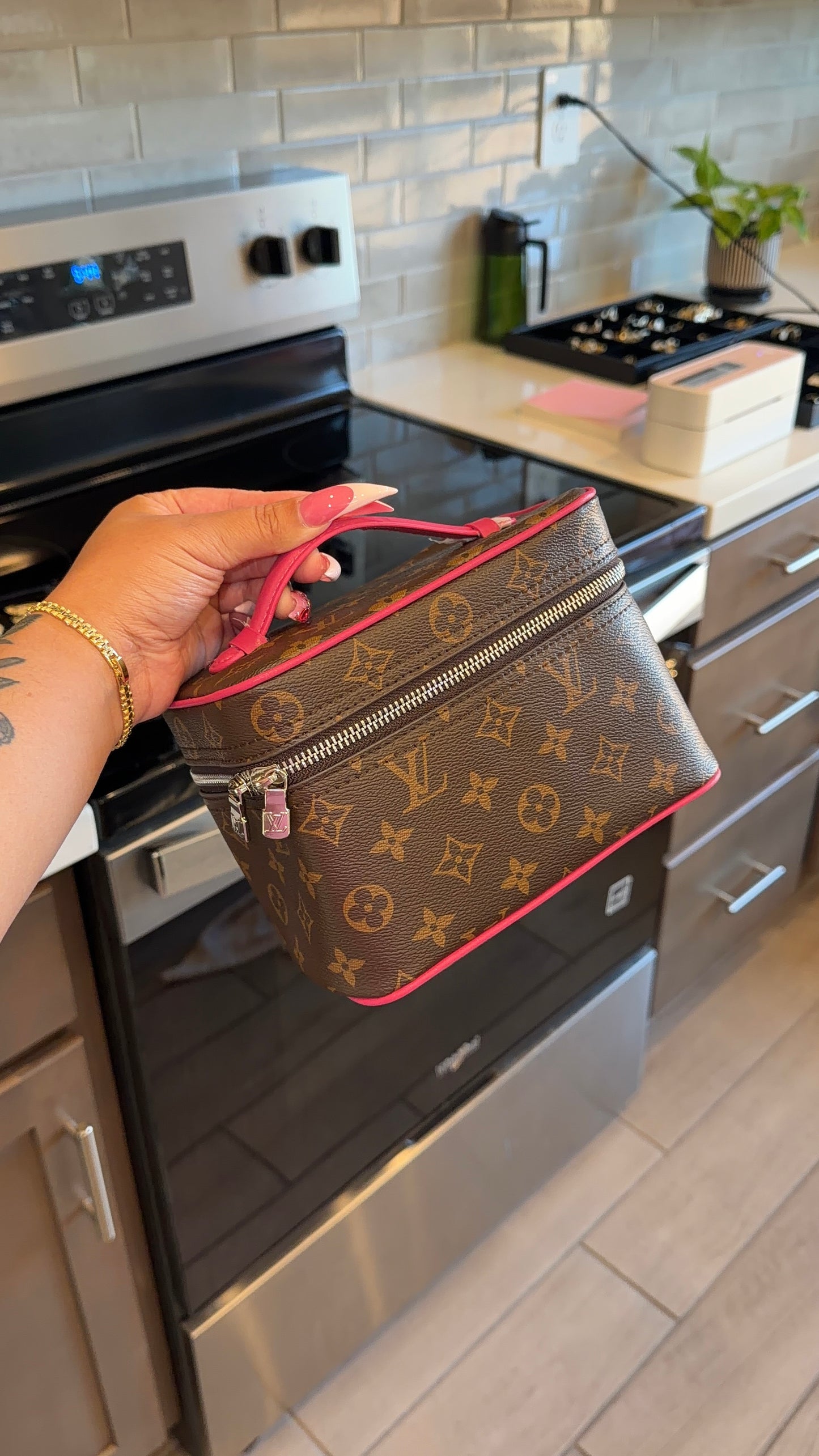 Pink & Brown LV Inspired bag