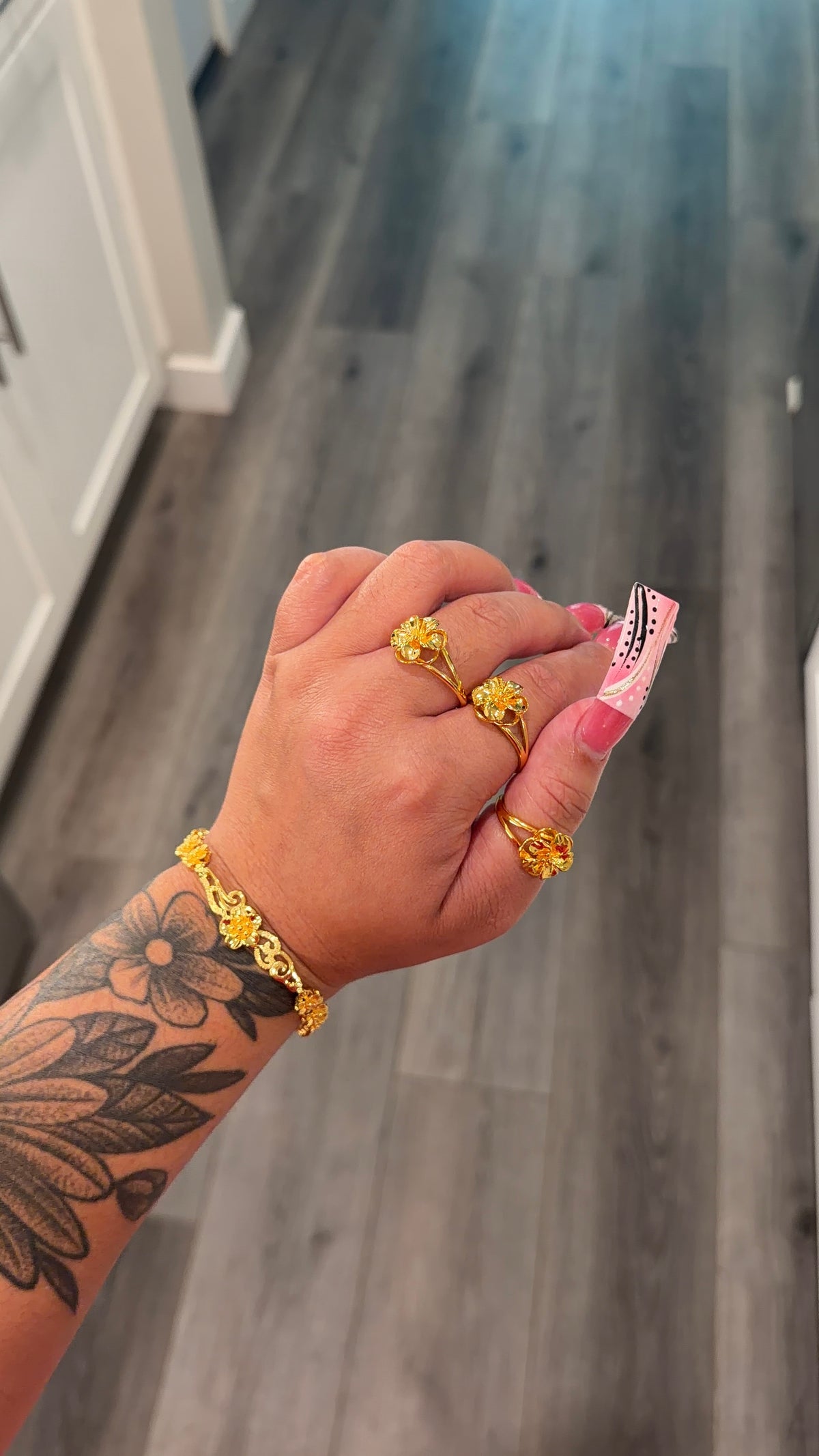 24K golden blossom ring (adjustable)