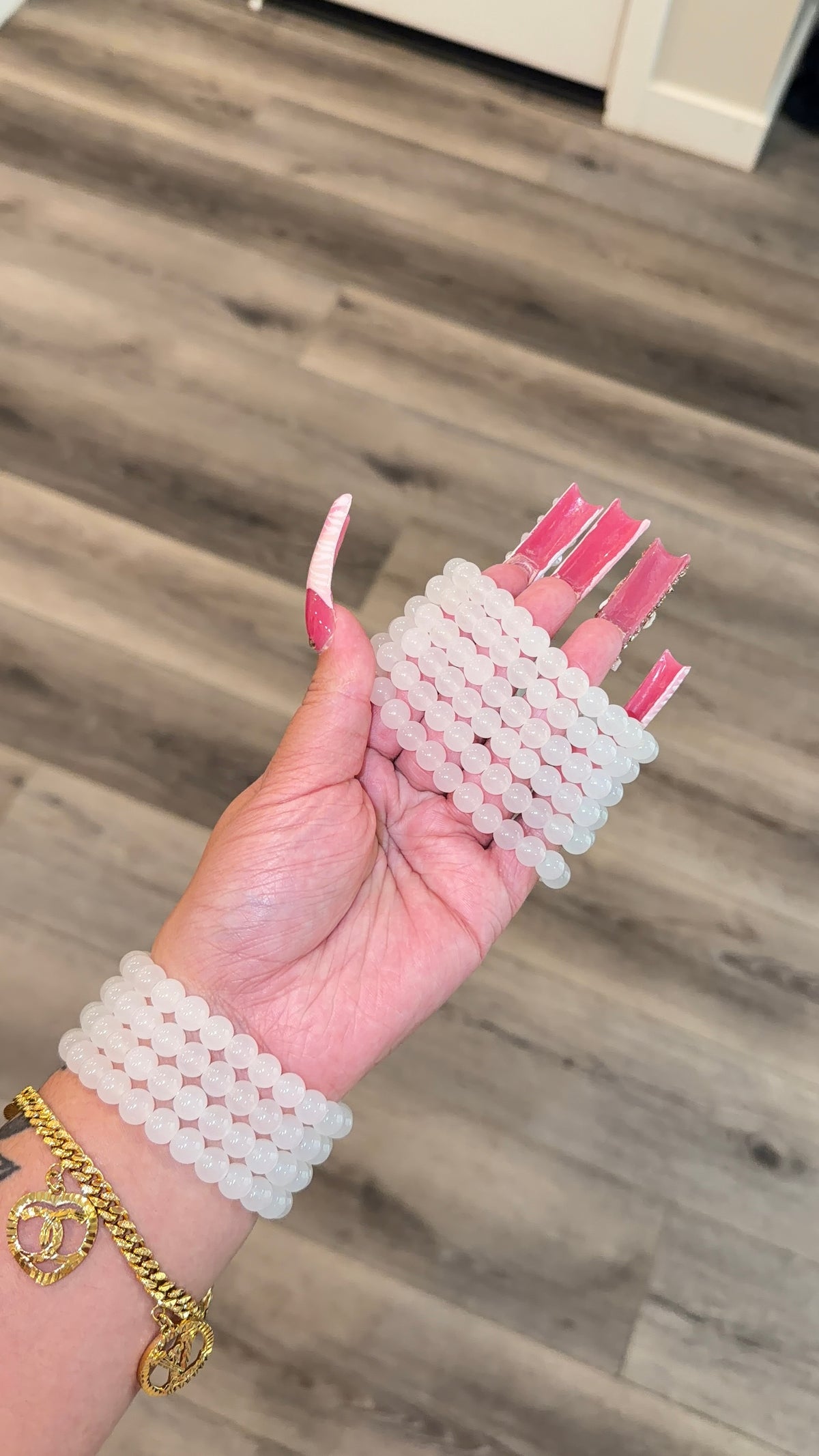 Glass Jade Beaded Bracelet