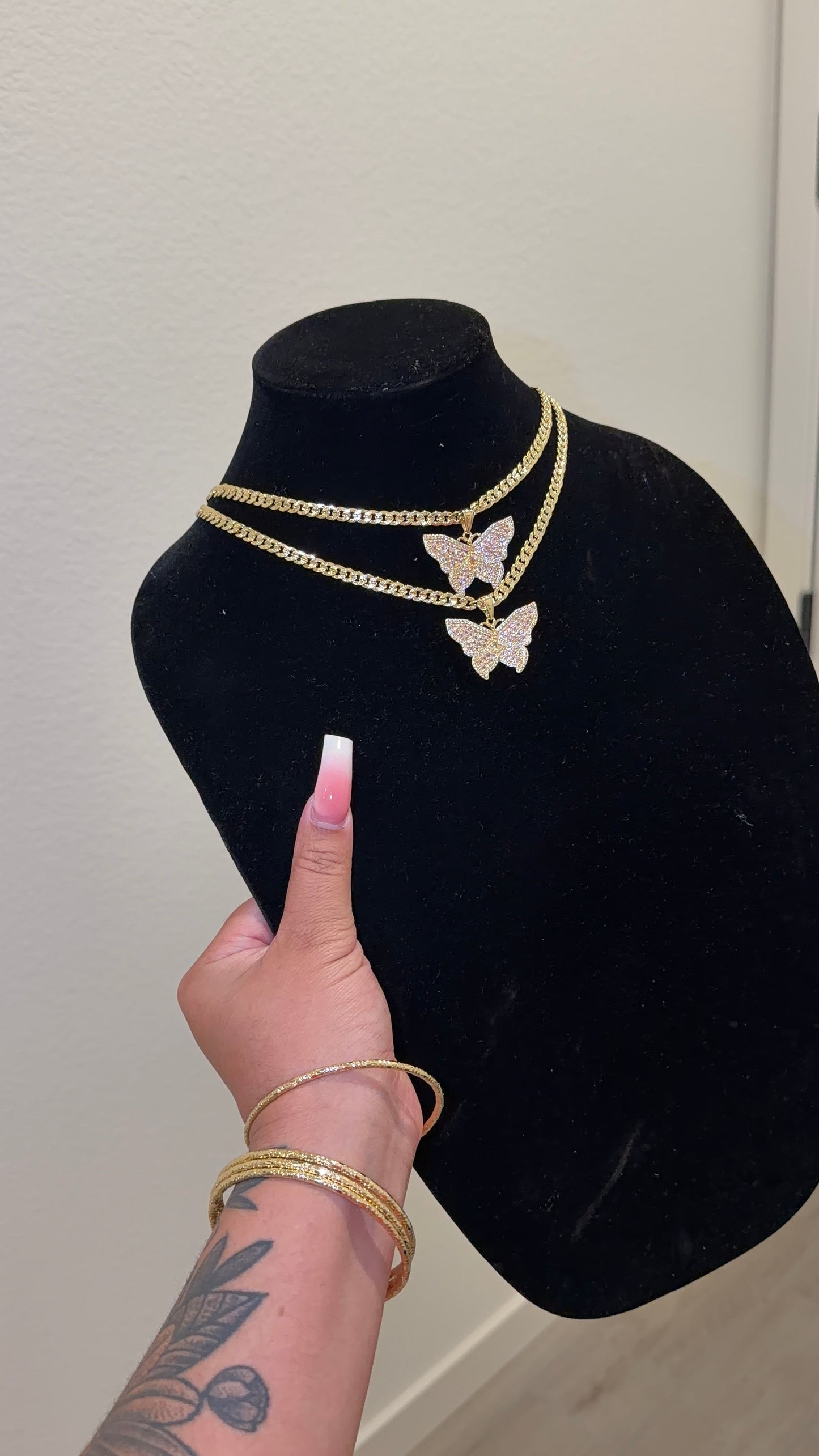 Pink Butterfly-Wings Necklace