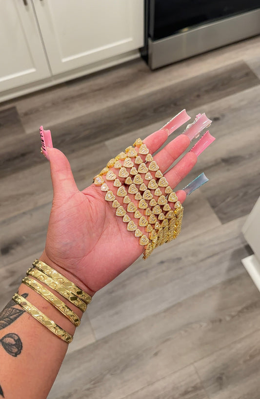 Iced out DMND Hrt bracelet