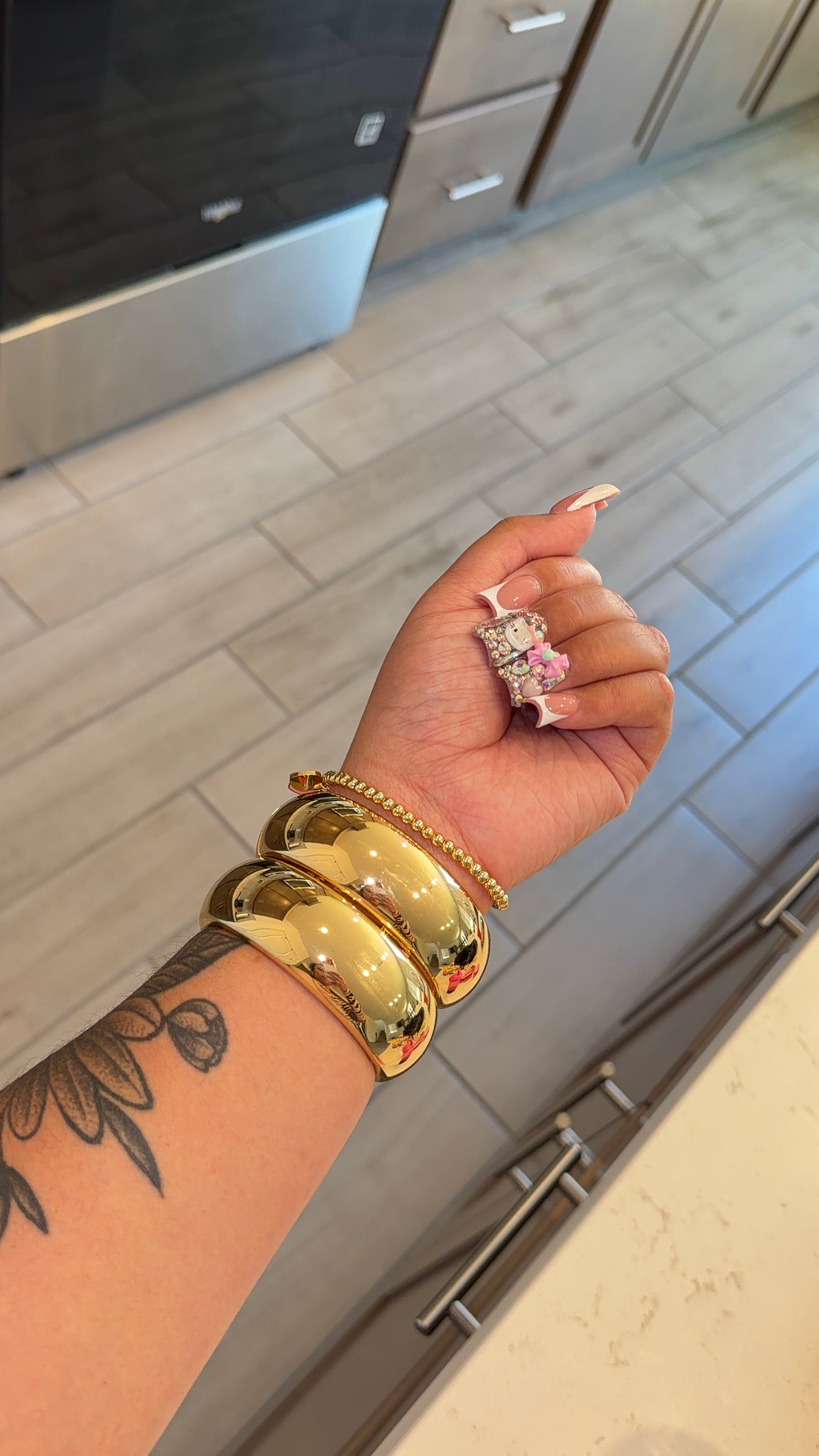 Chunky Gold Bangle Cuff