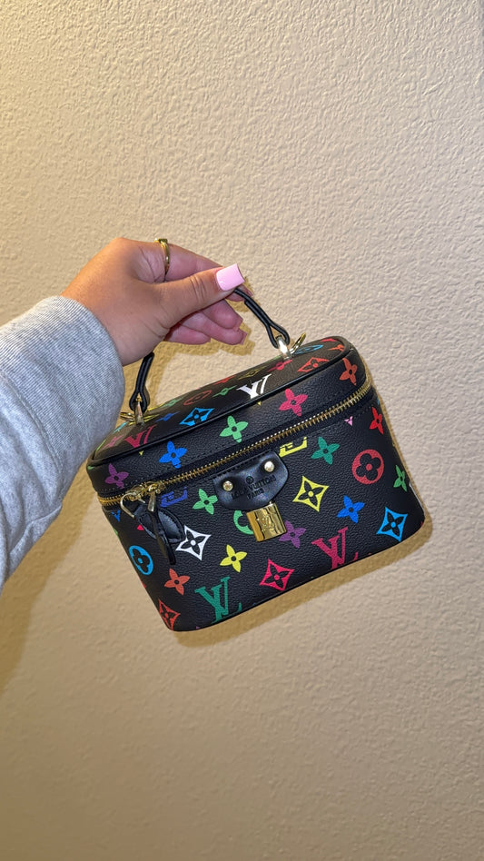 BLACK COLORFUL DESIGNER INSPIRED BAG