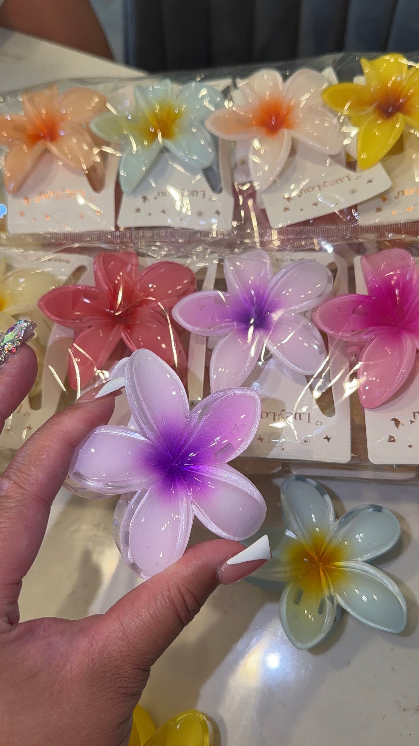 Plumeria flower clips
