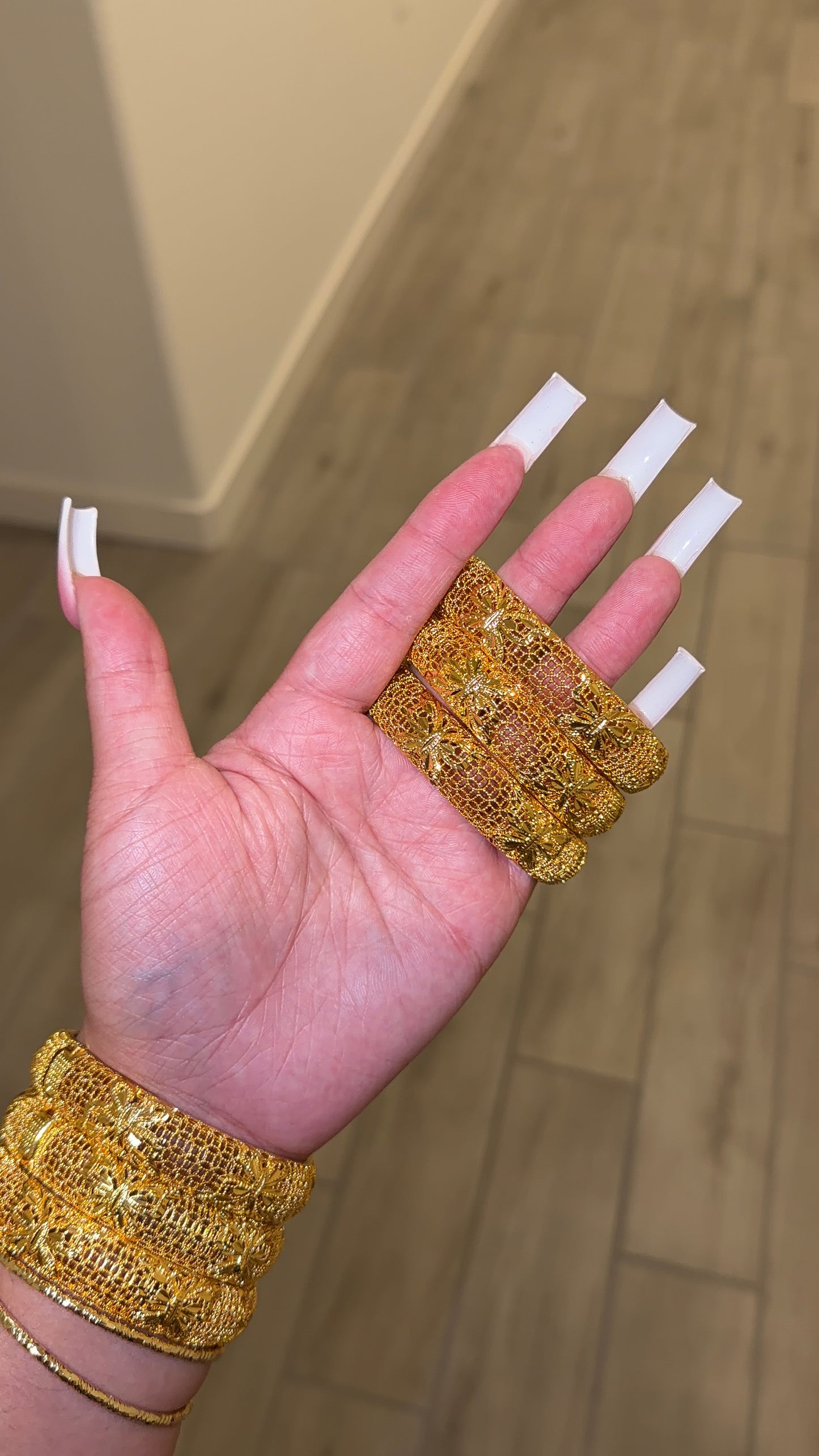 24k Gold Butterfly Bangle
