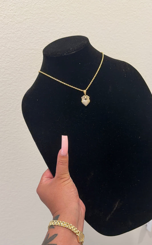 Crown Hrt Necklace