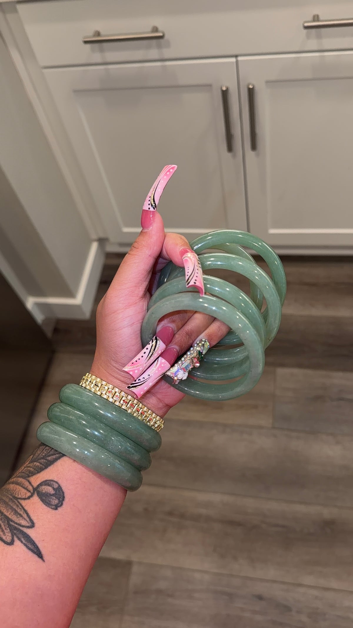Colored Jade bangle