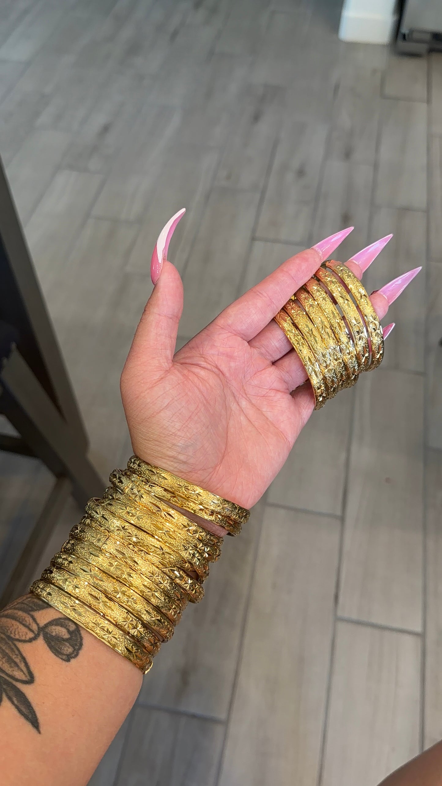 24K gold bangles (pack of 5)