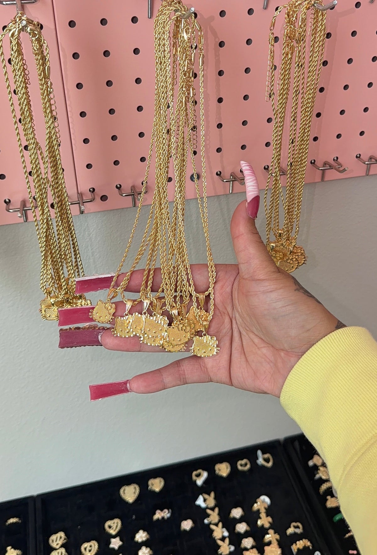 Small HK face necklace