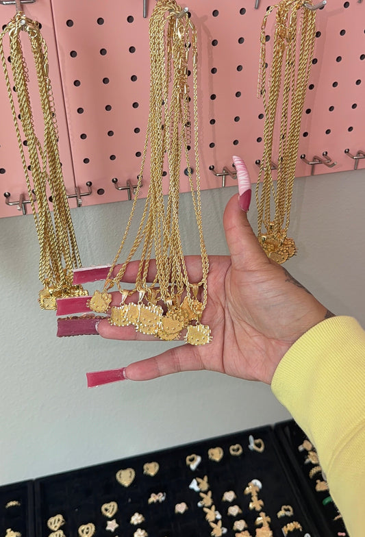 Small HK face necklace